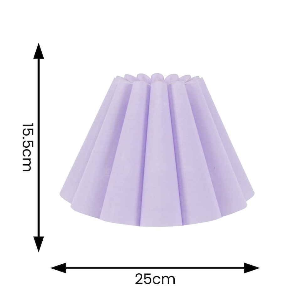 image 1 of ValueLights Lauren Lilac Fabric Pleated Scallop Edge Tapered Ceiling Floor Table Lamp Shade