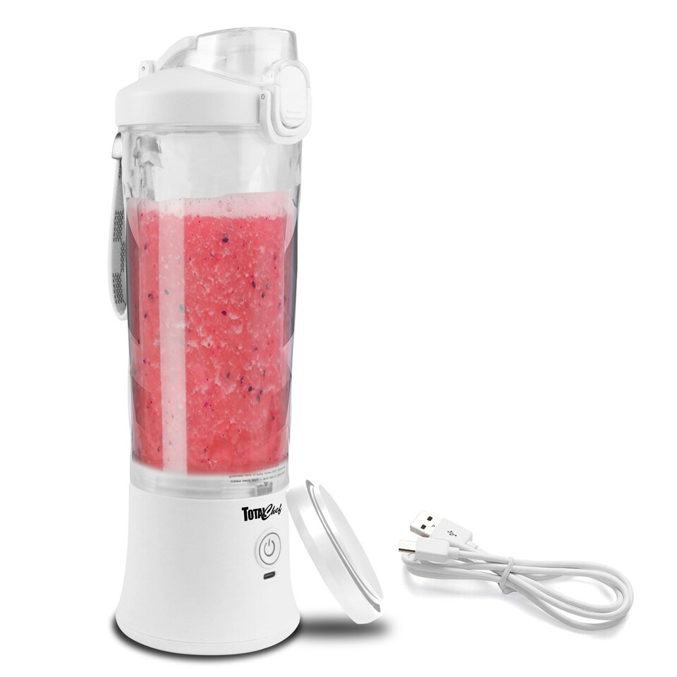image 1 of Total Chef Cordless Portable Blender 600ml, USB Rechargeable, White