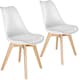 image 1 of Dining Chair Frederikke with Padded Seat, Ergonomic Shape, and Wooden Legs | White | white | One Size | 2