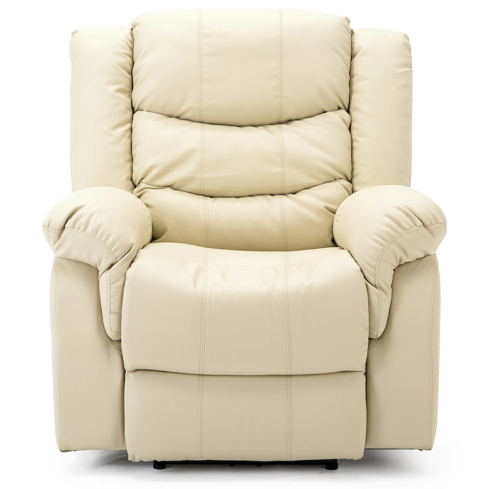 image 1 of Chester Electric Bonded Leather Automatic Recliner Heat & Massage Chair (Cream)