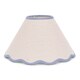 image 1 of ValueLights Florie Natural Small Taper Lamp Shade Scallop Blue Trim & Bulb | Blue