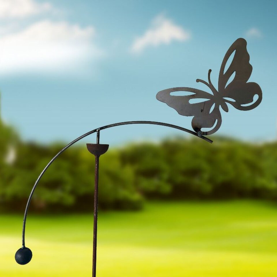 Butterfly Wind Rocker Single Bare Metal - Ready to Rust - Steel - L66 x W54 x H148.5 cm