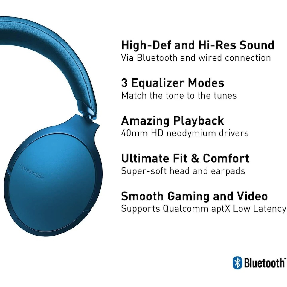 image 1 of Panasonic Premium Hi-Res Wireless Bluetooth Over-Ear Headphones