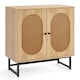 image 1 of COSTWAY Rattan Storage Cabinet 2 Door Buffet Sideboard w/Adjustable Shelf