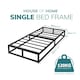 image 2 of Single Bed Frame Extra Strong Platform Metal Frame Bedroom Easy Build