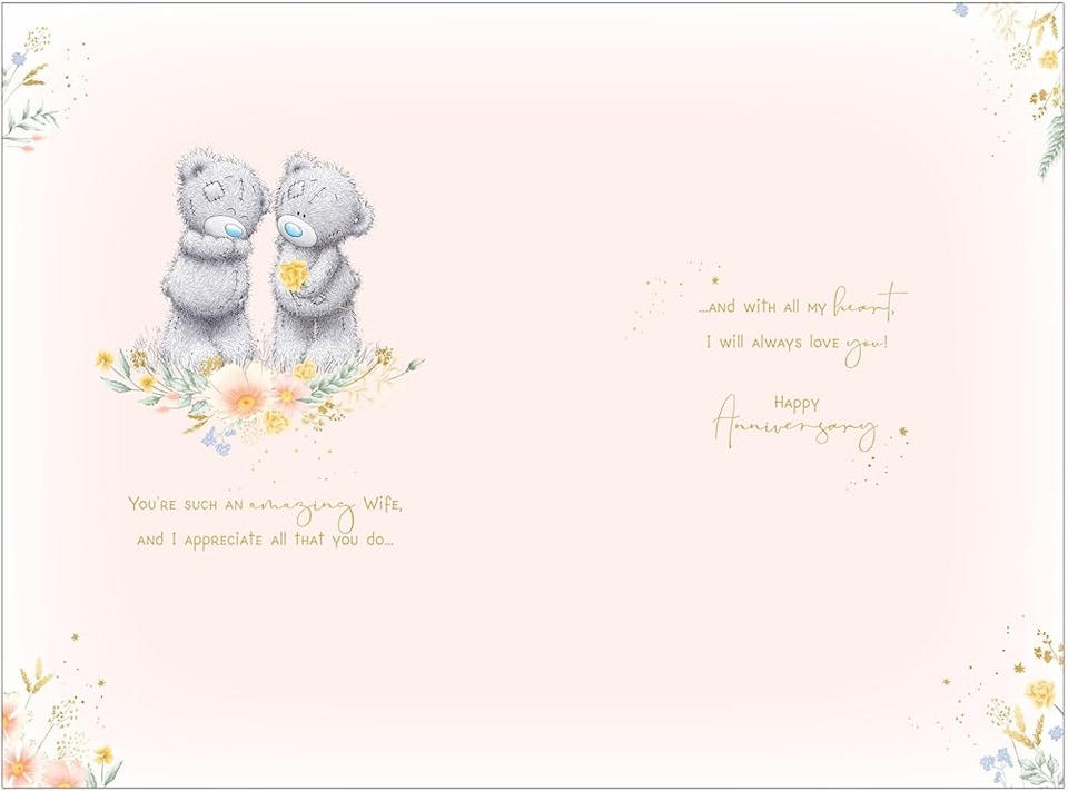 image 1 of Bears Cuddling Wife Anniversary Card