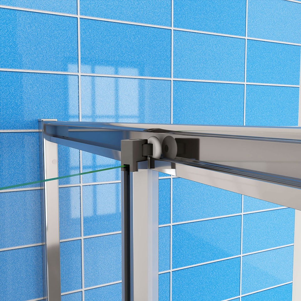 image 1 of Aica Bathrooms 900x1850mm Bi Fold Shower Door Enclosure Glass Screen Cubicle | Chrome