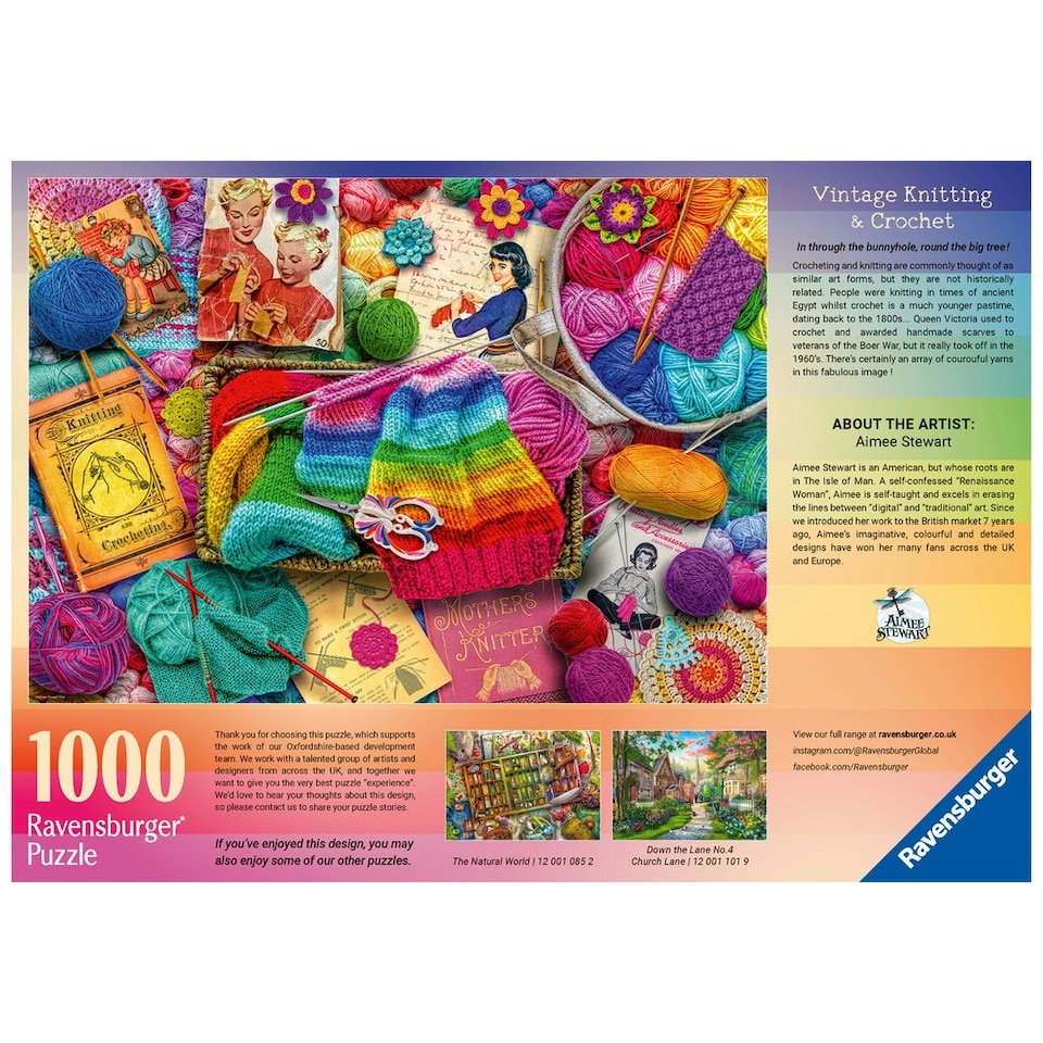 image 1 of Ravensburger Vintage Knitting & Crochet 1000 Piece