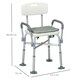 image 5 of HOMCOM Aluminium Shower Chair Adjustable Bath Stool for Senior Disabled Pregnant