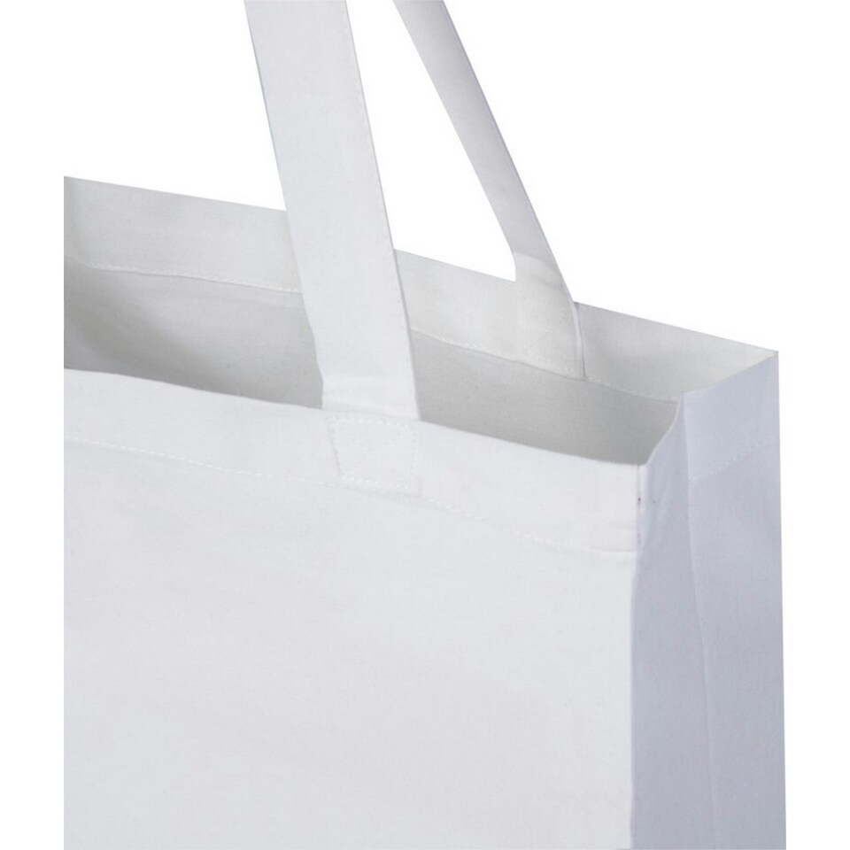 image 1 of Madras Recycled Cotton Gusseted Tote Bag - White - One Size | White