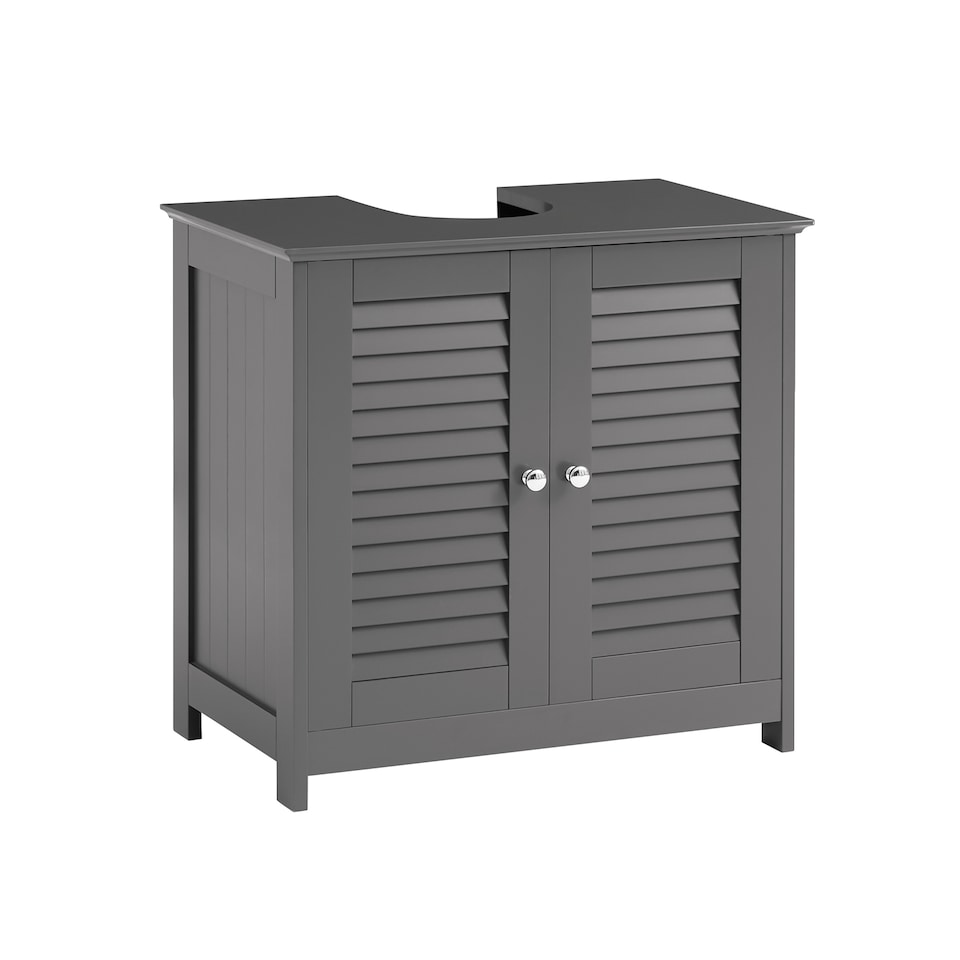 image 1 of SoBuy FRG237-II-DG,Under Sink Bathroom Cabinet with Adjustable Shelves