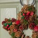 image 7 of 35cm Red Hanging Star Christmas Wreath with Red Berries and Pinecones