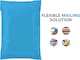 image 3 of Straame 100 Assorted Blue Postal Bags, Self-Seal, Flexible, Tear-Proof, 4 Sizes, 25 Each | Blue | DL | 100
