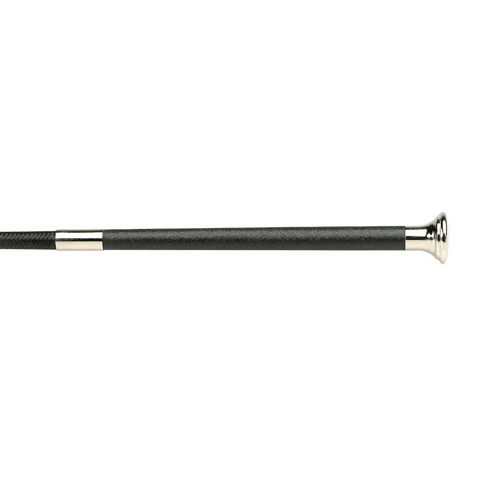 image 1 of Hy Deluxe Leather Horse Dressage Whip - Black - 99cm