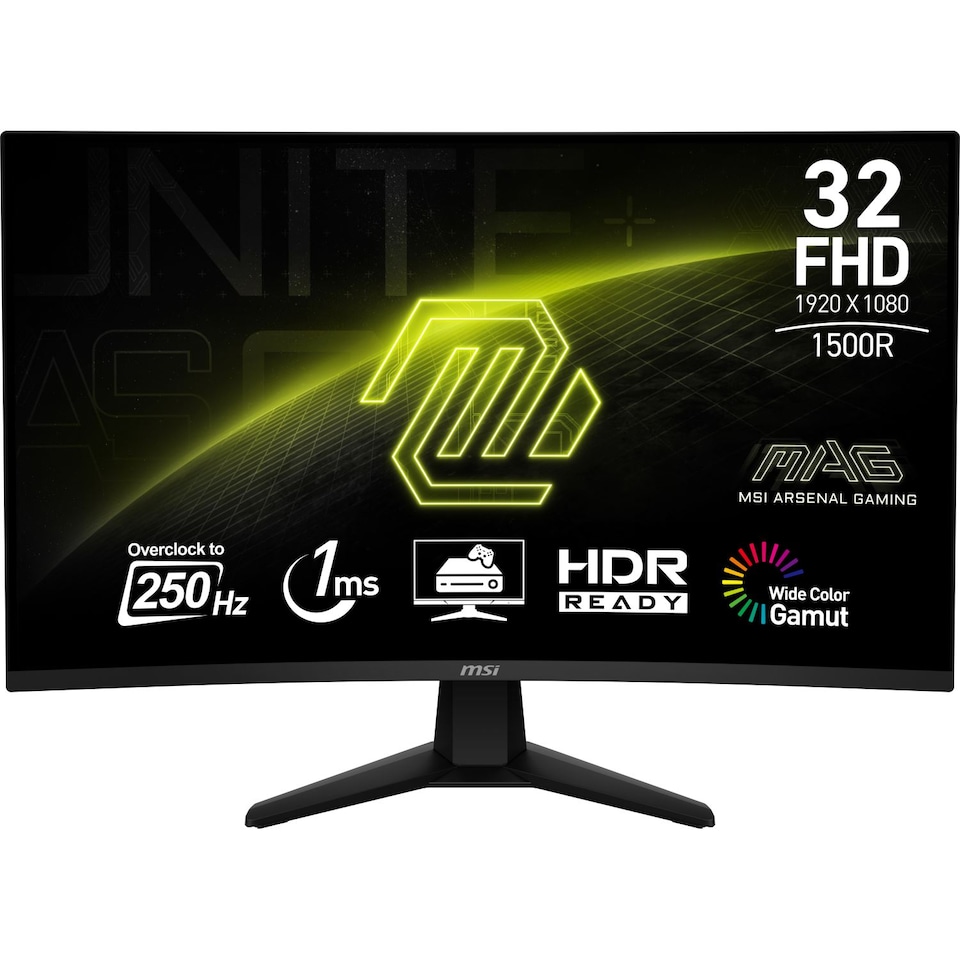 image 1 of MSI MAG 32C6X 32" 250Hz Full HD Curved 1ms Gaming monitor - Black