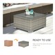 image 3 of Outsunny Patio Wicker Coffee Table w/ Glass Top Suitable for Garden Backyard