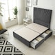 image 2 of Sunburst Divan Bed with 4 Drawers & 54'' Floor Standing Headboard Plush Velvet | Grey | Charcoal