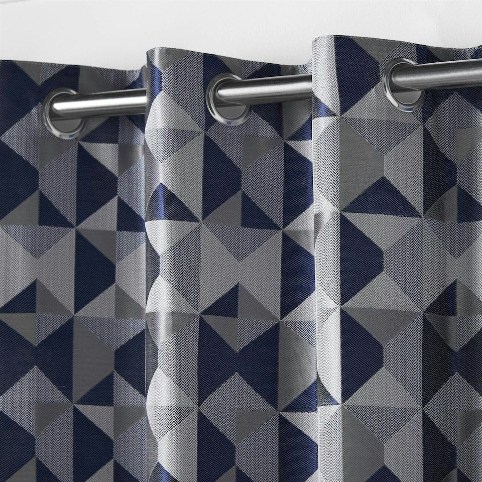 image 1 of Skandi Eyelet Curtains - Navy - 167 cm x 229 cm