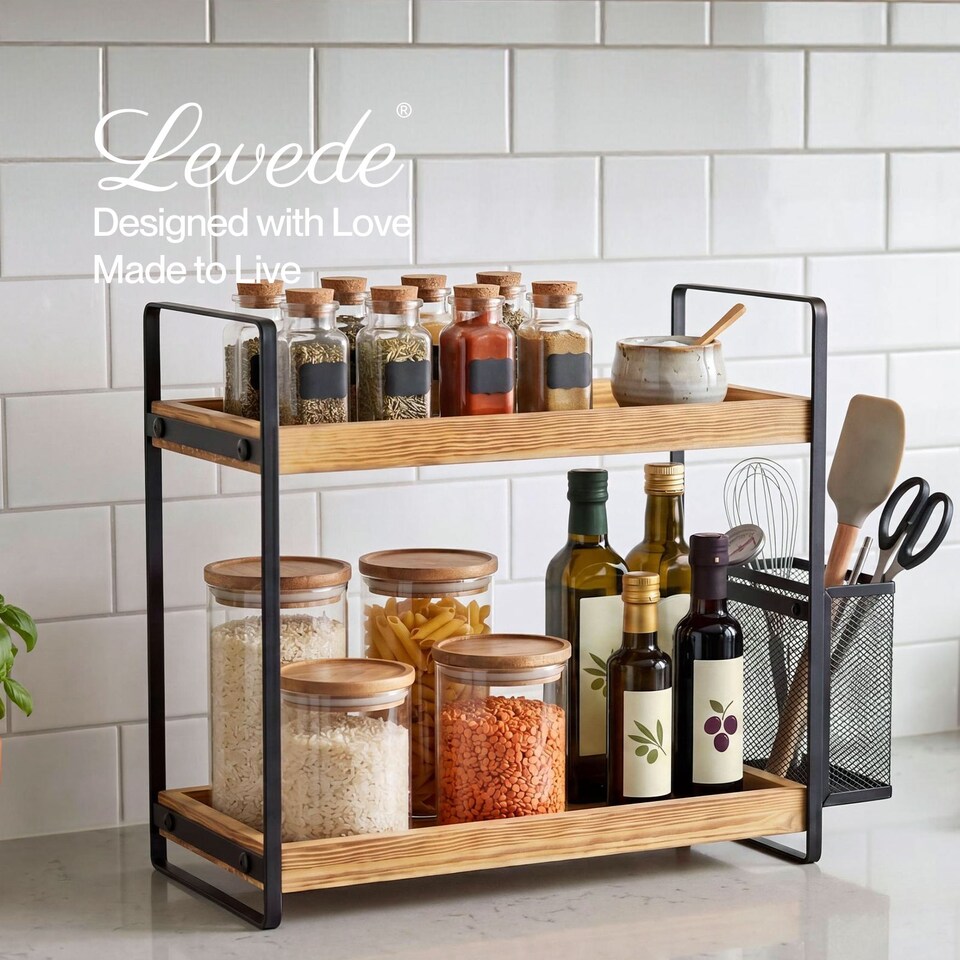 image 1 of Levede Bathroom Organiser Countertop 2 Tier Perfume Skincare Storage Shelf