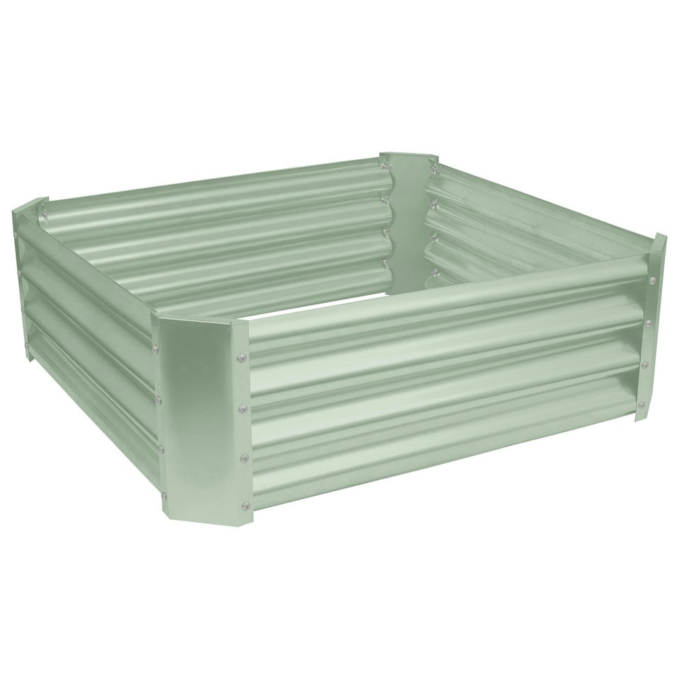 image 1 of Harbour Housewares Square Galvanised Steel Raised Garden Bed - 90cm x 90cm - Green Green
