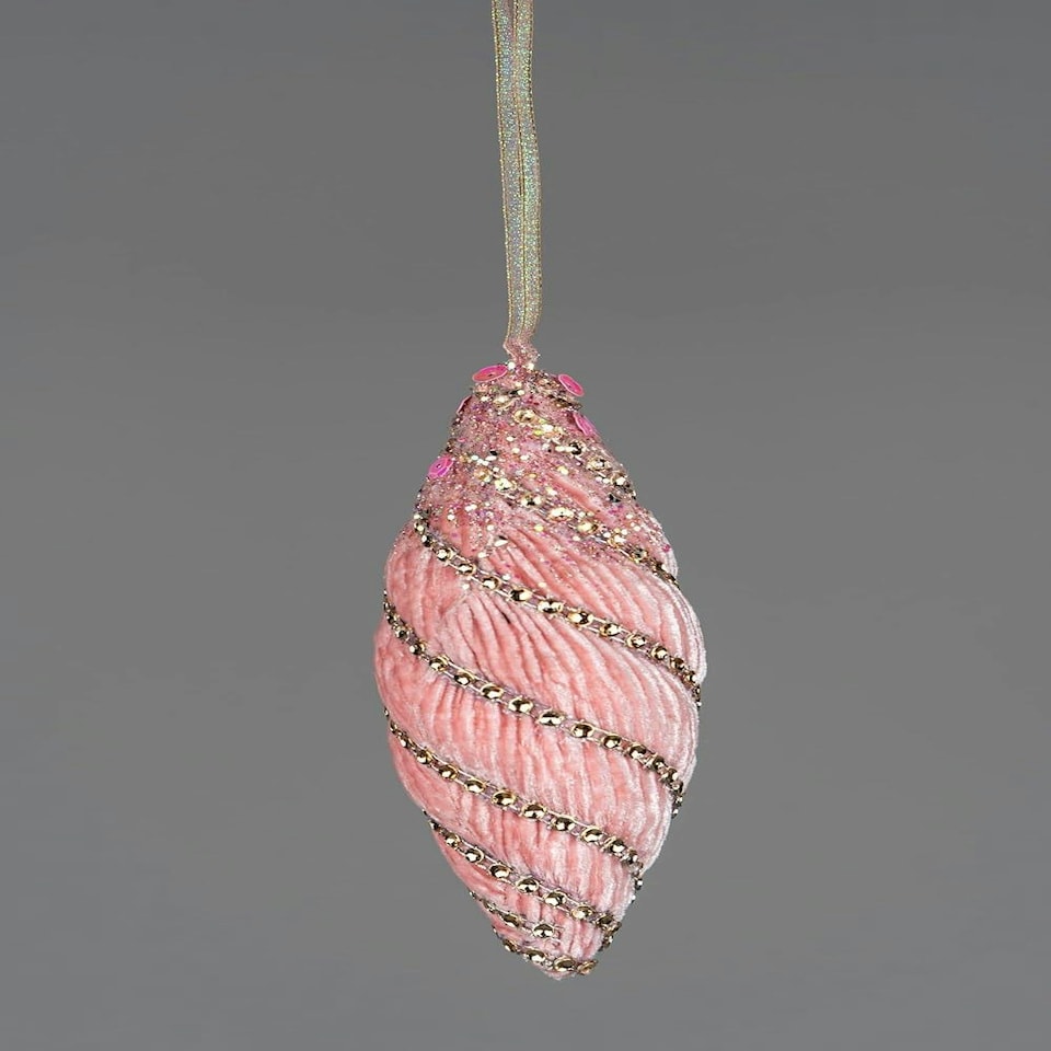 image 1 of 15cm Nut Shape Bauble - Baby Pink