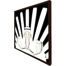 Art deco skyscraper in black & white (Picture Frame) Brown | S