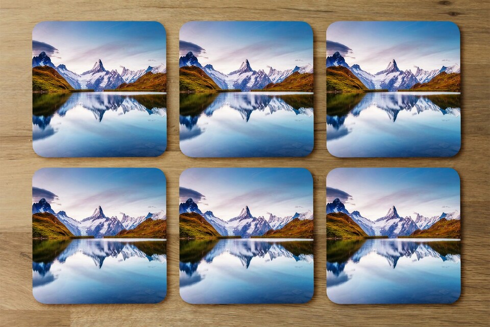 image 1 of Panoramic view of the Mt. Schreckhorn and Wetterhorn (Placemat & Coaster Set)