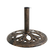 Charles Bentley 12kg Cast Iron Round Patio Umbrella Parasol Base Stand - Bronze
