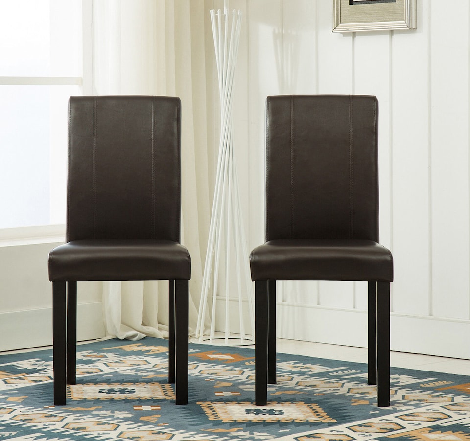 image 1 of MCC Direct Leather Dining Chairs Brown