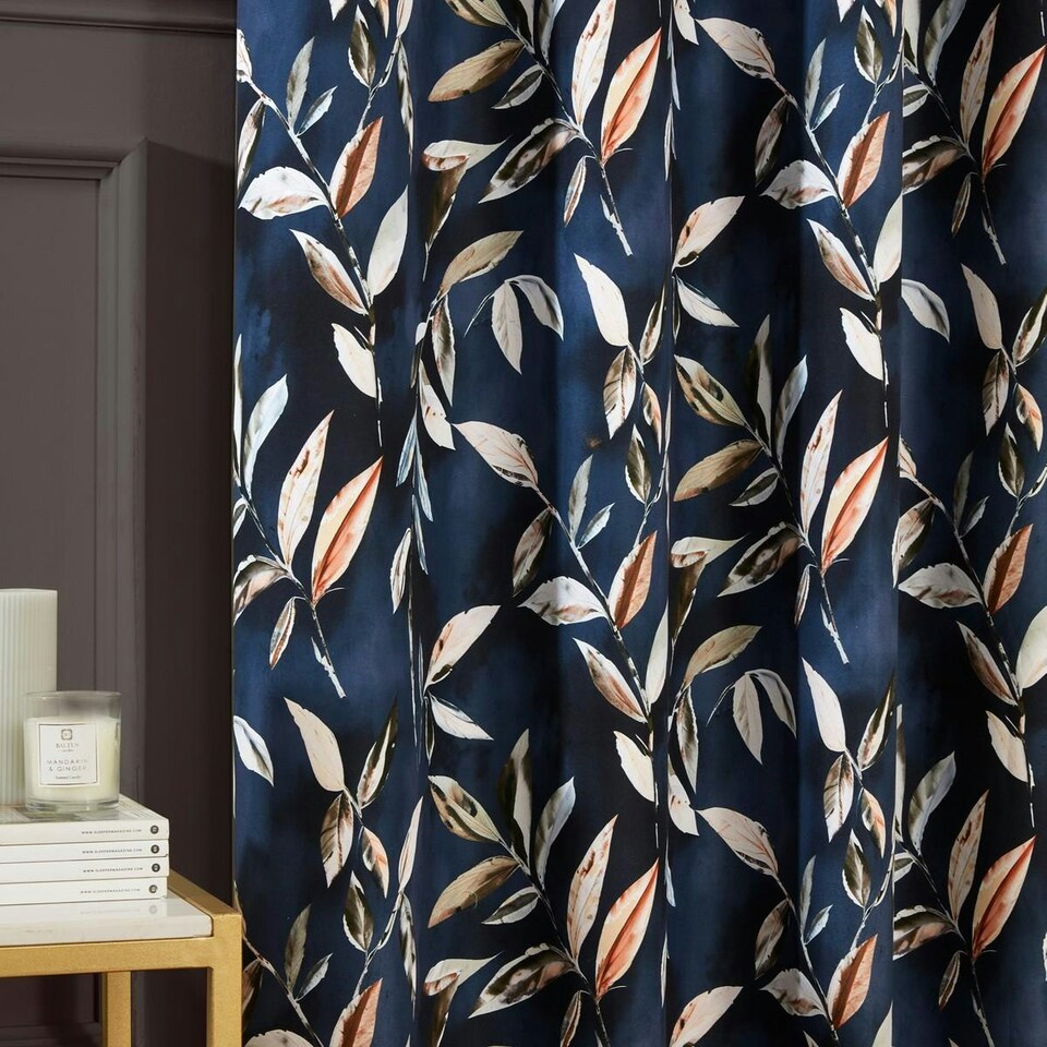 image 1 of Sundour Madrid Curtains Navy Blue | 90x90"