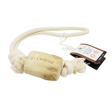 Elkwood Wood Rope Dog Toy | Brown | Wood/White | 1
