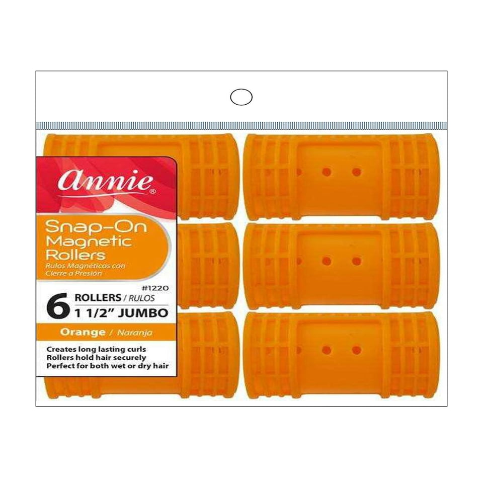 image 1 of Annie Snap-On Magnetic Rollers Size Jumbo 6Ct Orange 1220