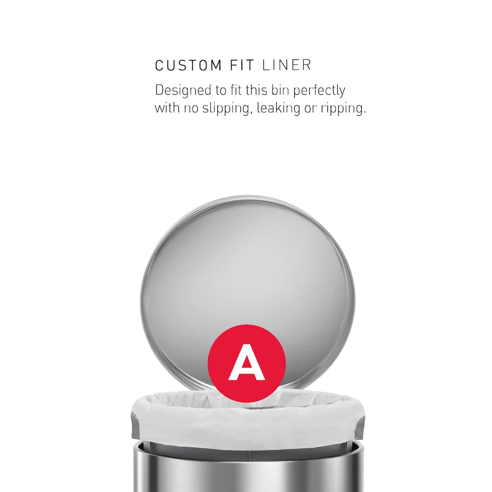 image 1 of Simplehuman 4.5L Round Bathroom Pedal Bin, Polished Steel