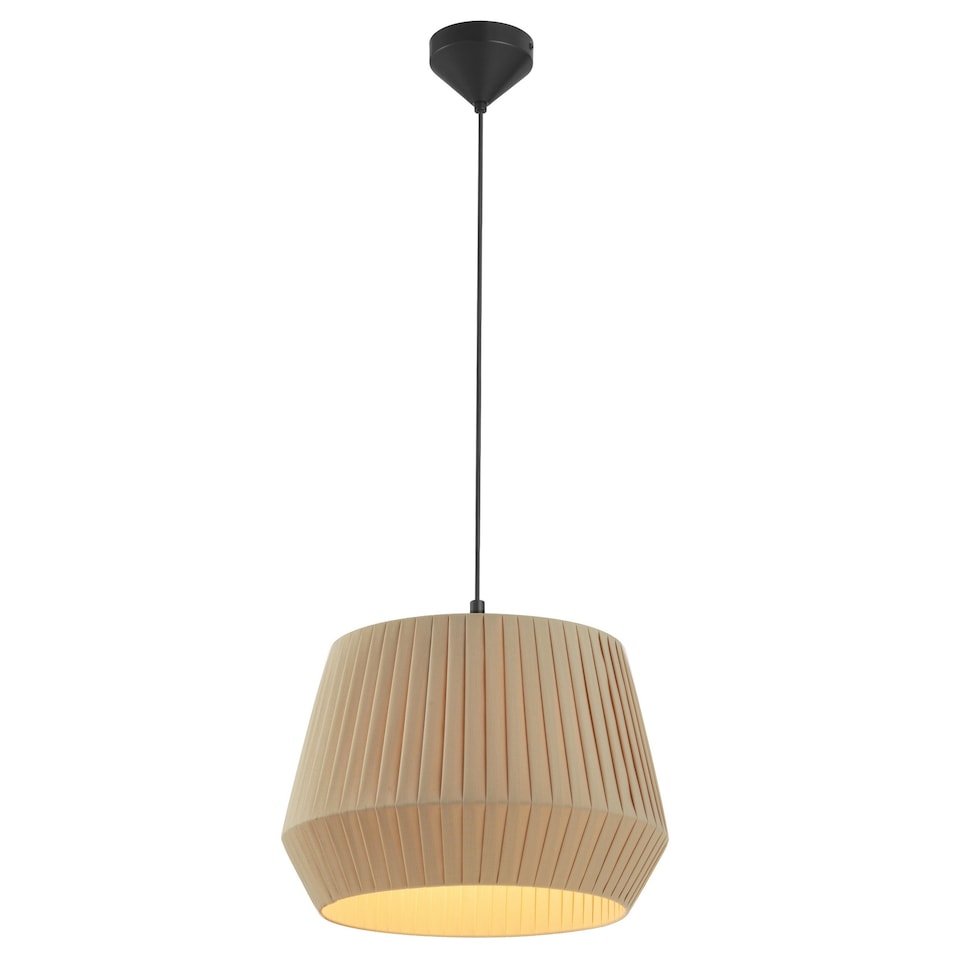 image 1 of Nordlux Dicte Indoor Pendant Light Brown Textile E27 Hand Pleated - Mains Powered, IP20