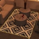 image 7 of Outsunny Waterproof Outdoor Rug W/ LED String Light, 182 x 274cm, Black & White Black | Black and Coffee