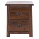 image 4 of Boston Handcrafted 2 Drawer Bedside Cabinet - Dark Brown Lacquer Finish, Colonial Design | Brown | Dark Brown | One Size | 1