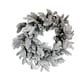 image 1 of 60cm Premium Mixed branch prelit Snow Flocked Christmas Wreath - with timer