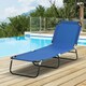 image 2 of Outsunny Folding Lounge Chair Outdoor Chaise Lounge for Bench Patio Blue