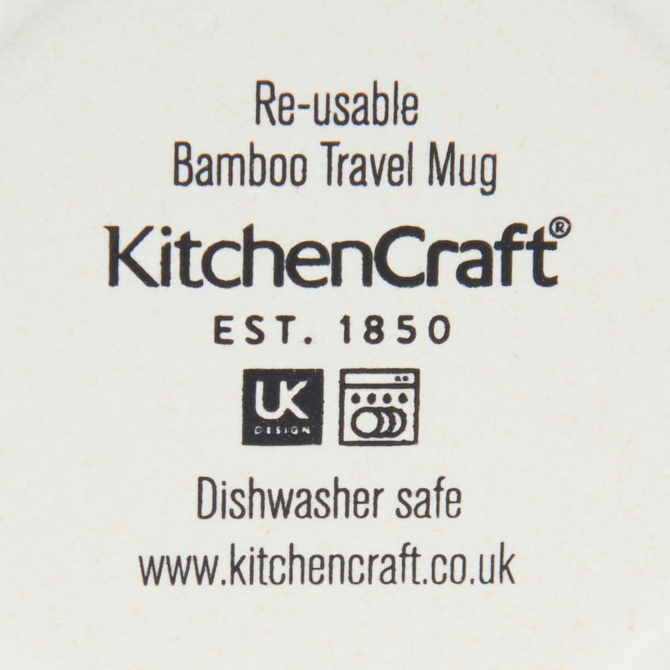 image 1 of KitchenCraft 410ml Bamboo A to Z Letter "Q" Reuseable Mug | Multi