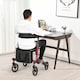 image 7 of COSTWAY Folding Rollator Walker Aluminium Mobility Aid Red
