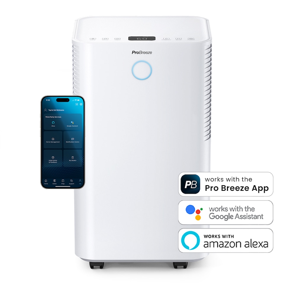 image 1 of Pro Breeze OmniDry 12L Quiet Dehumidifier with Max Extraction and Smart App Control