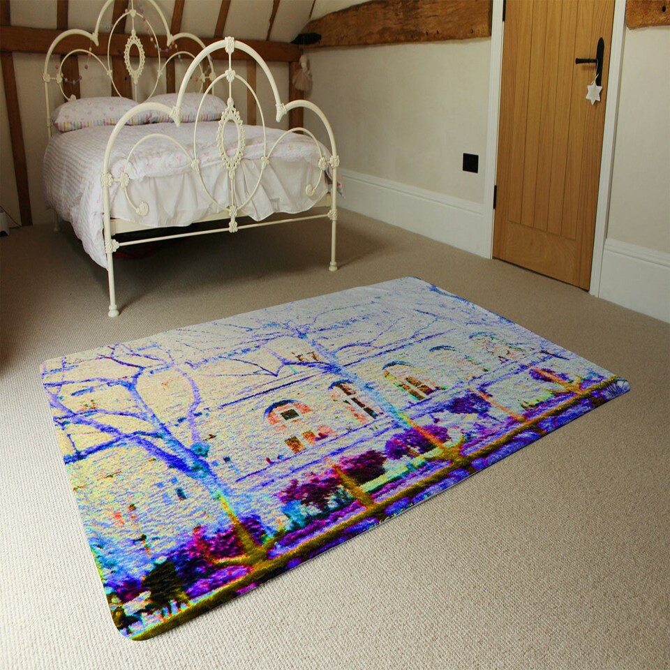 image 1 of BLUE TREES (Rug) Blue | Small: 60x110cm