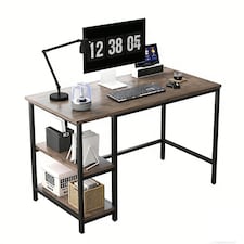 MCC Direct Computer Desk with 2 Adjustable shelves - Chicago 120cm Grey | Grey