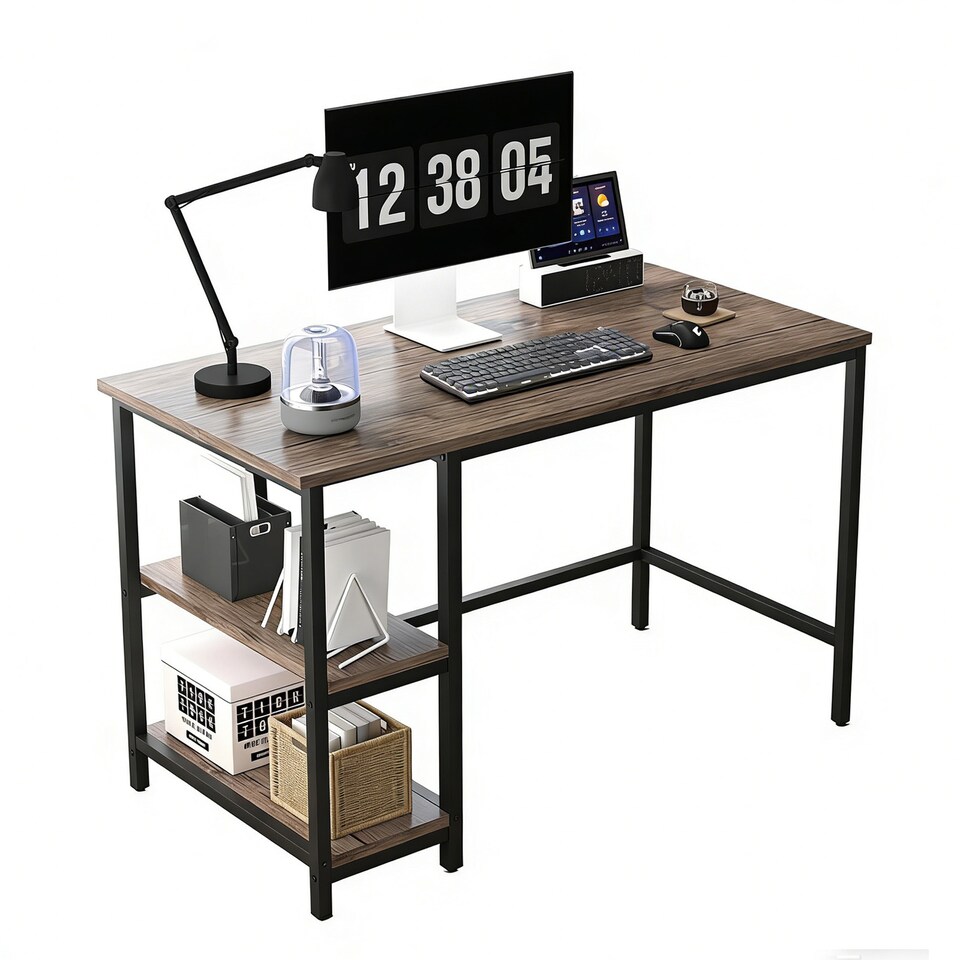 image 1 of MCC Direct Computer Desk with 2 Adjustable shelves - Chicago 120cm Grey | Grey