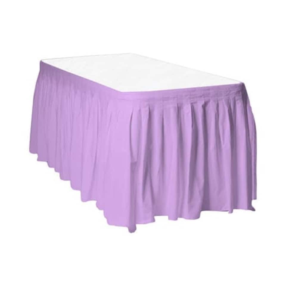 Lilac Plastic Table Skirt - 426cm x 74cm