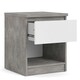 image 4 of Naia Bedside 1 Drawer 1 Shelf in Concrete and White High Gloss
