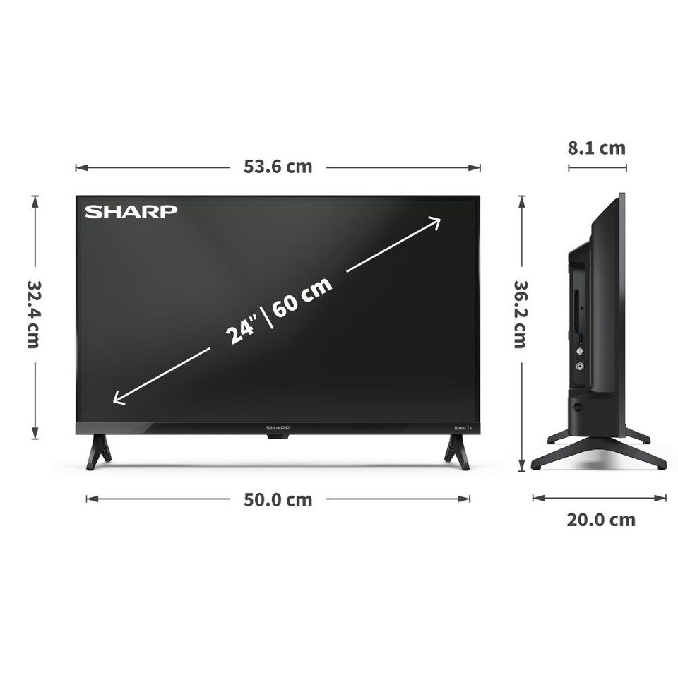 image 1 of SHARP 24HD2225K 24 Inch HD Roku Smart TV with Freely