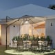 image 2 of Outsunny 3 m LED Cantilever Parasol Outdoor with Base Solar Lights Brown