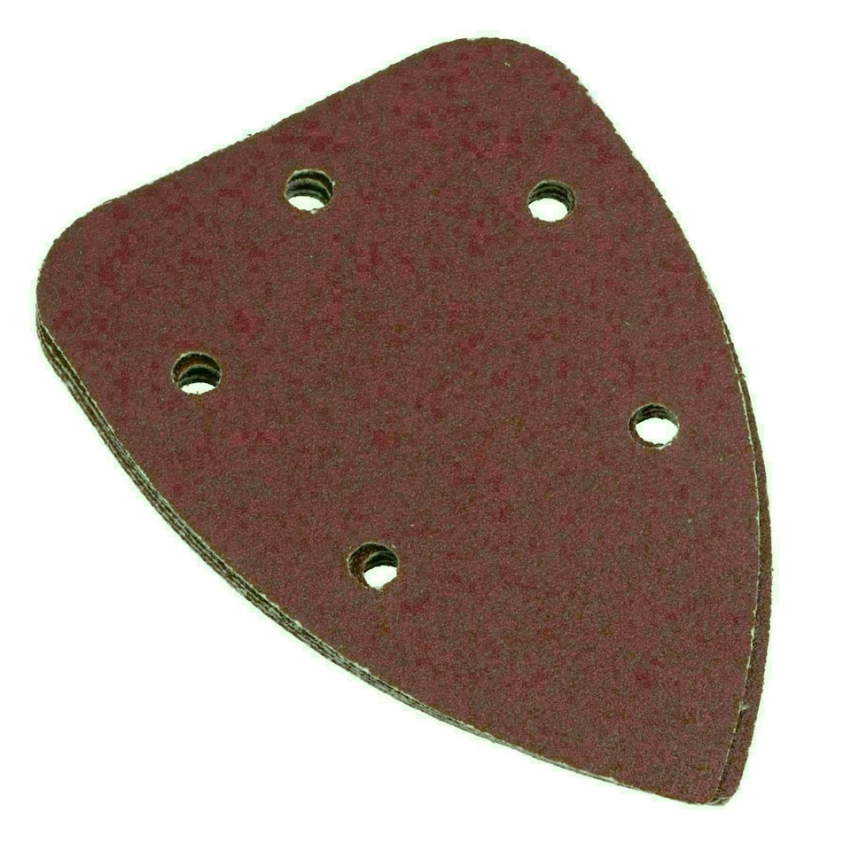 image 1 of Hook And Loop Detail Sanding Pads Discs 140mm Triangular 80 Grit Medium 100pc