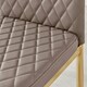 image 5 of Furniturebox 6x Milan Cappuccino Beige Gold Hatched Faux Leather Dining Chairs